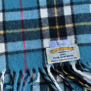 James Pringle weavers  blue plaid wool  scarf woven in Scotland 🏴󠁧󠁢󠁳󠁣󠁴󠁿